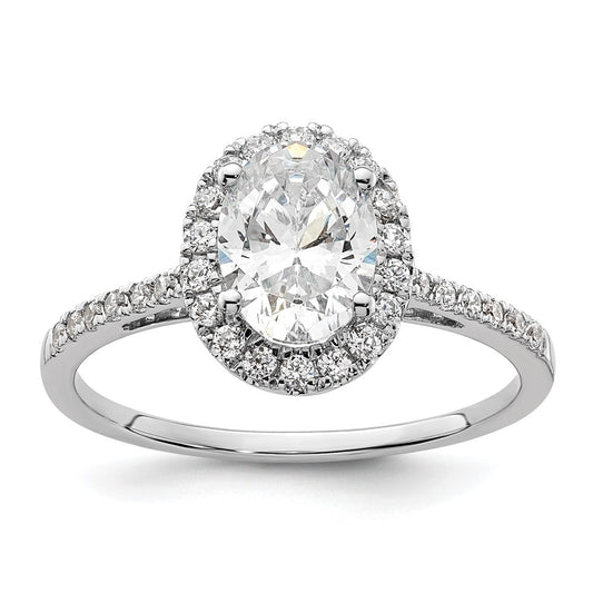Buy Stylish 14K Two-Tone Halo Engagement Ring, 1.5 Carat Oval Center, 1/3 Carat Diamonds