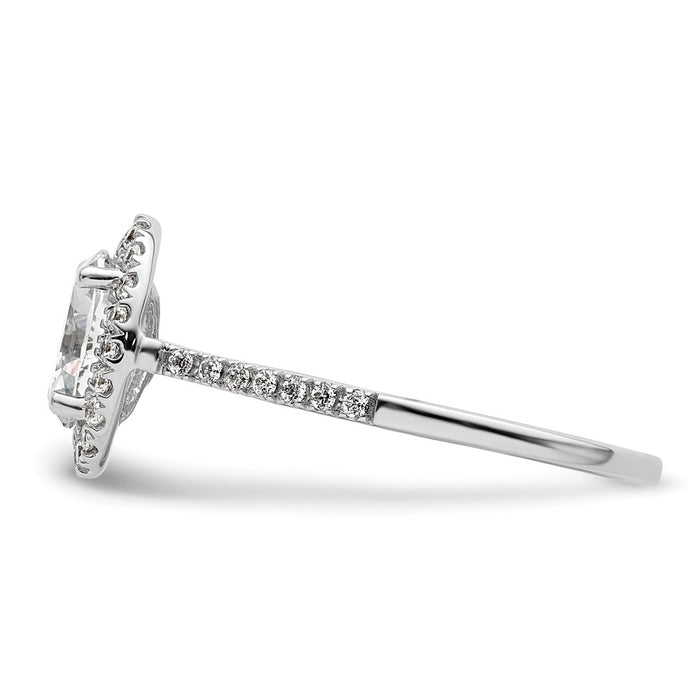 Exclusive 14K White Gold Halo Semi-Mount Engagement Ring for 2 Carat Oval, Stylish 1/3 Carat Diamond Accents-3