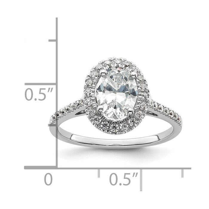 Exclusive 14K White Gold Halo Semi-Mount Engagement Ring for 2 Carat Oval, Stylish 1/3 Carat Diamond Accents-7