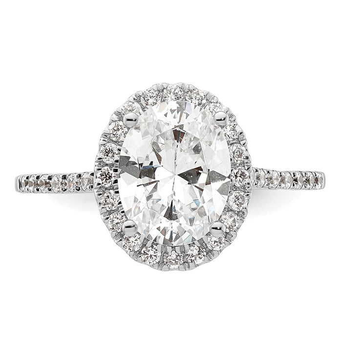Designer 14K White Gold Halo Semi-Mount Engagement Ring for 2.5 Carat Oval-4
