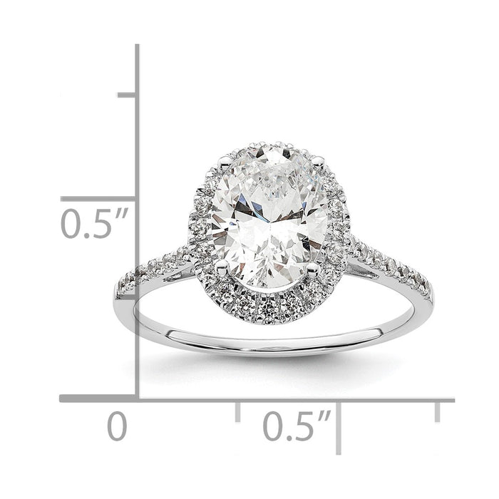 Designer 14K White Gold Halo Semi-Mount Engagement Ring for 2.5 Carat Oval-7