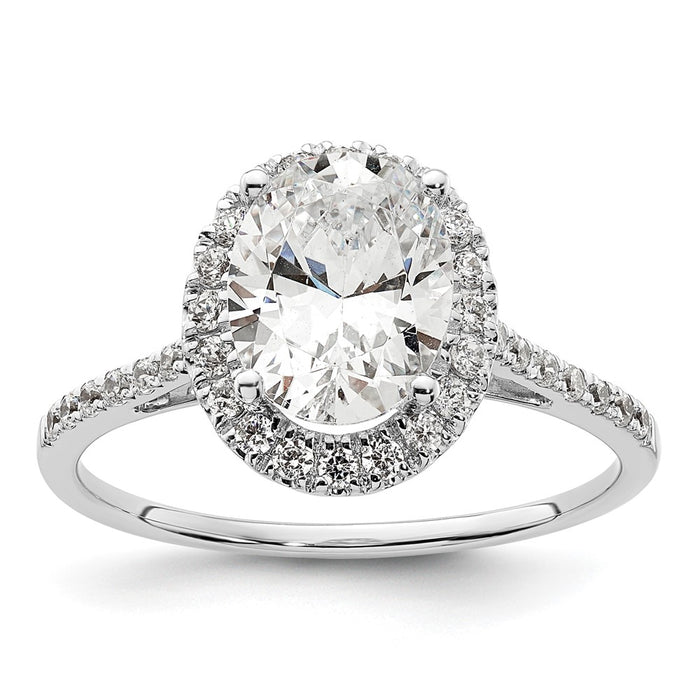 Designer 14K White Gold Halo Semi-Mount Engagement Ring for 2.5 Carat Oval-1