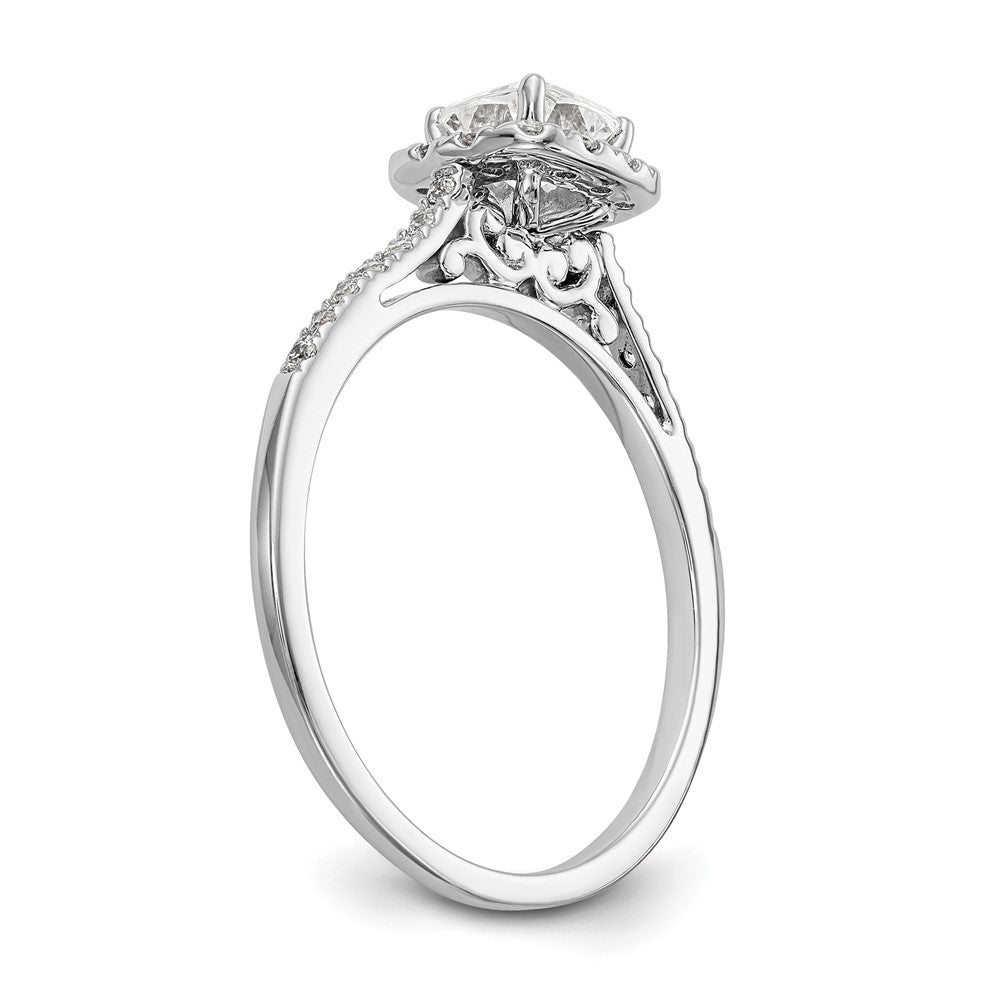 Buy 14K White Gold Halo Semi-Mount Engagement Ring, 1 Carat Cushion, Stylish Design