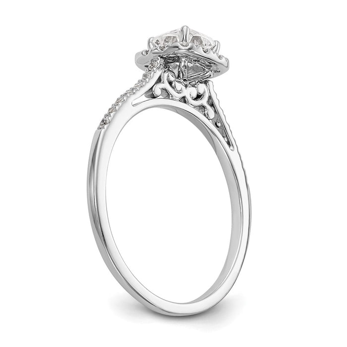 Buy 14K White Gold Halo Semi-Mount Engagement Ring, 1 Carat Cushion, Stylish Design-6