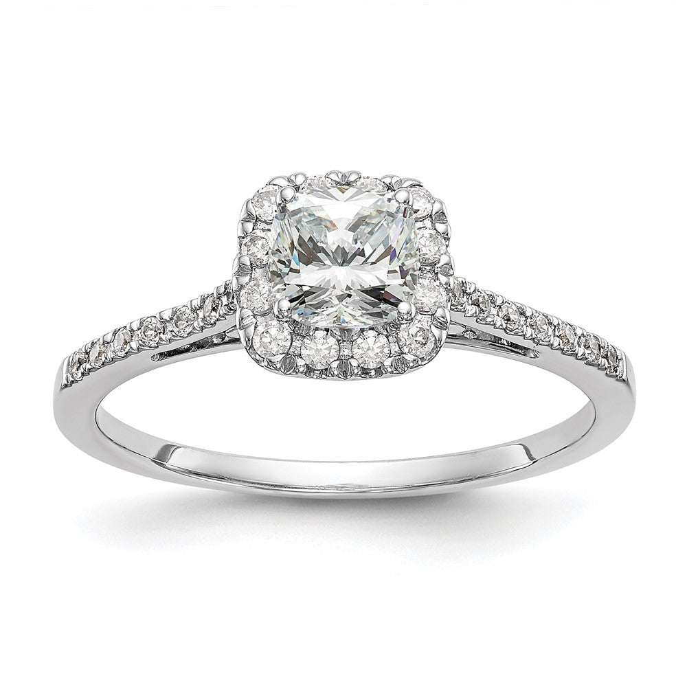 Buy 14K White Gold Halo Semi-Mount Engagement Ring, 1 Carat Cushion, Stylish Design