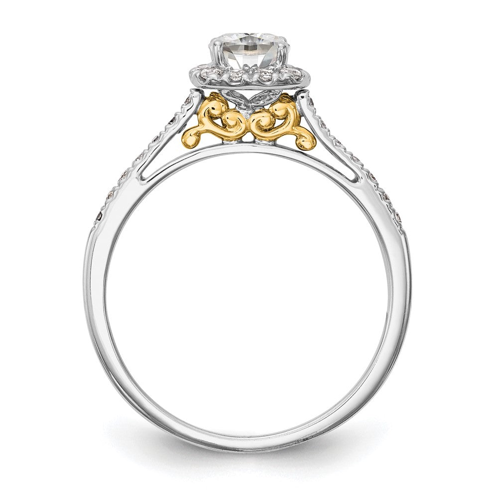 Buy Stylish 14K Two-Tone Halo Engagement Ring - 1 Carat Cushion Center & 1/4 Carat Semi-Mount