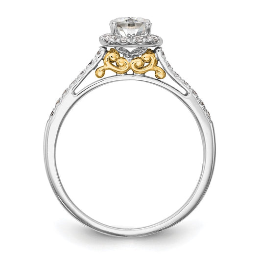 Buy Stylish 14K Two-Tone Halo Engagement Ring - 1 Carat Cushion Center & 1/4 Carat Semi-Mount