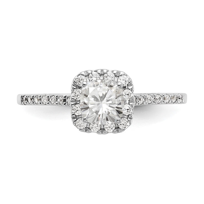 Buy Stylish 14K Two-Tone Halo Engagement Ring - 1 Carat Cushion Center & 1/4 Carat Semi-Mount-4