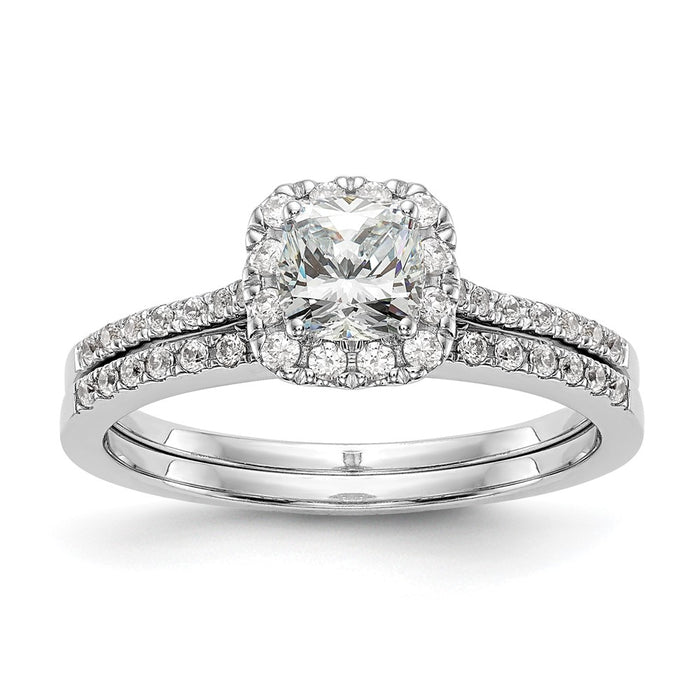 Buy Stylish 14K Two-Tone Halo Engagement Ring - 1 Carat Cushion Center & 1/4 Carat Semi-Mount-7