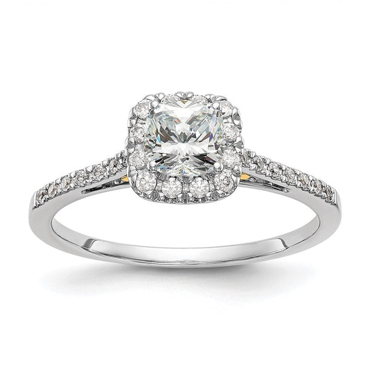 Buy Stylish 14K Two-Tone Halo Engagement Ring - 1 Carat Cushion Center & 1/4 Carat Semi-Mount
