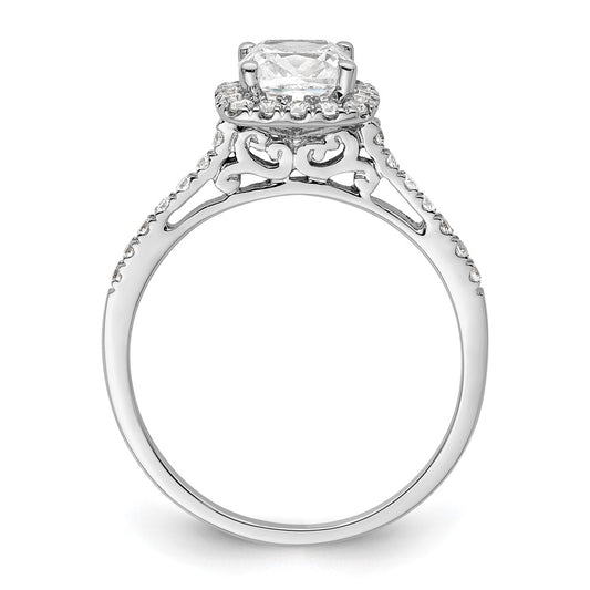 Buy Exclusive 14K White Gold Halo Semi-Mount Engagement Ring, 1.25 Carat