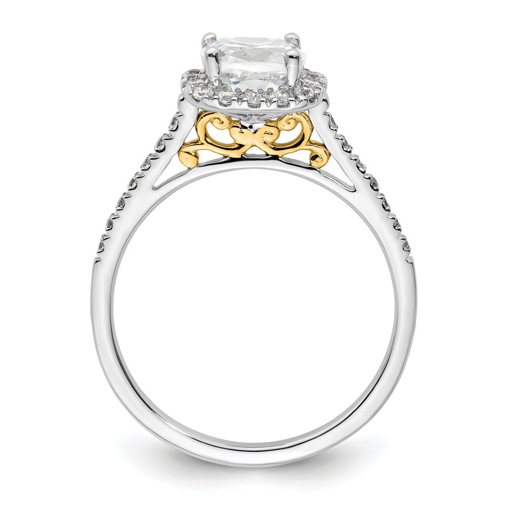 High-Quality 14K Two-Tone Halo Engagement Ring, 1.5 Carat Cushion Center - Luxury Value!