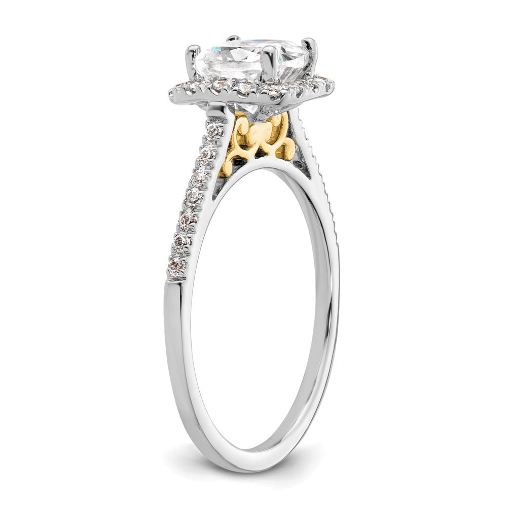 High-Quality 14K Two-Tone Halo Engagement Ring, 1.5 Carat Cushion Center - Luxury Value!