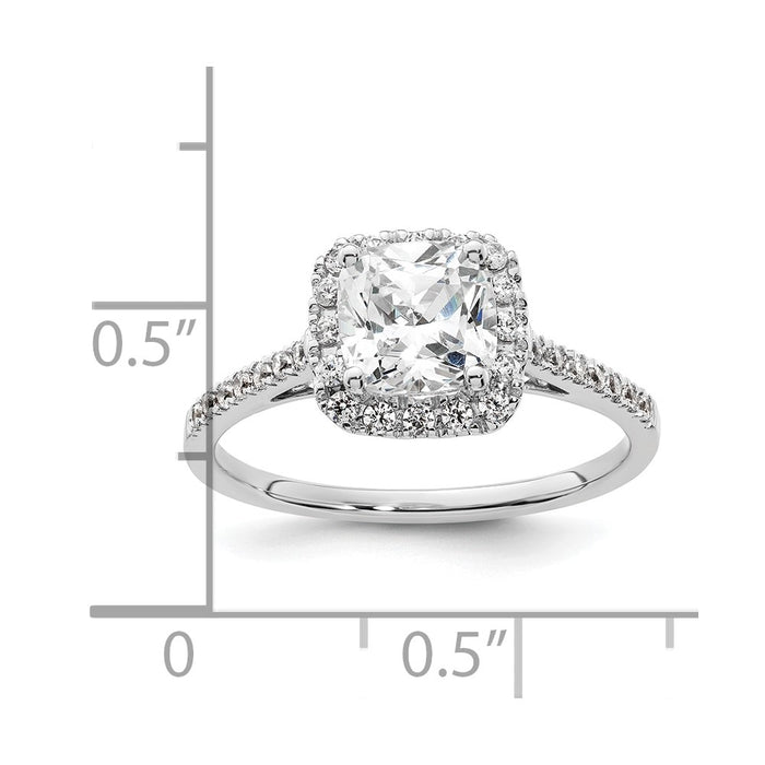 High-Quality 14K Two-Tone Halo Engagement Ring, 1.5 Carat Cushion Center - Luxury Value!-7