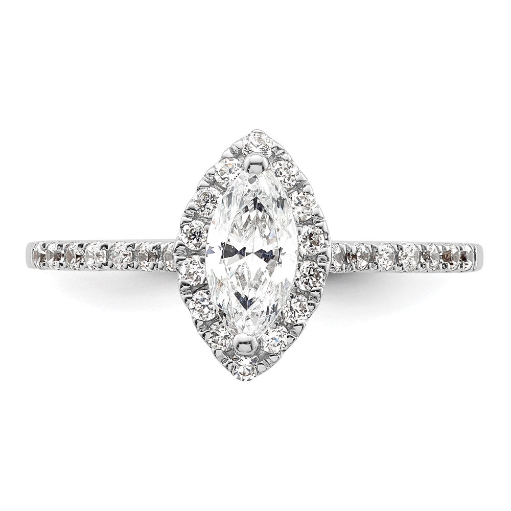 Buy Stylish 14K White Gold Halo Engagement Ring, 1/4 Carat Diamonds, 1/3 Carat Marquise Center