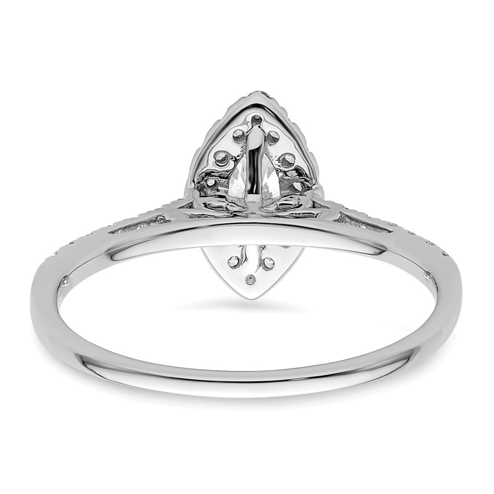 Buy Stylish 14K White Gold Halo Engagement Ring, 1/4 Carat Diamonds, 1/3 Carat Marquise Center