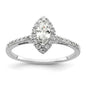 Buy 14K White Gold Halo Engagement Ring - 1/2 Carat Marquise & 1/4 Carat Accents, Stylish Value!-1