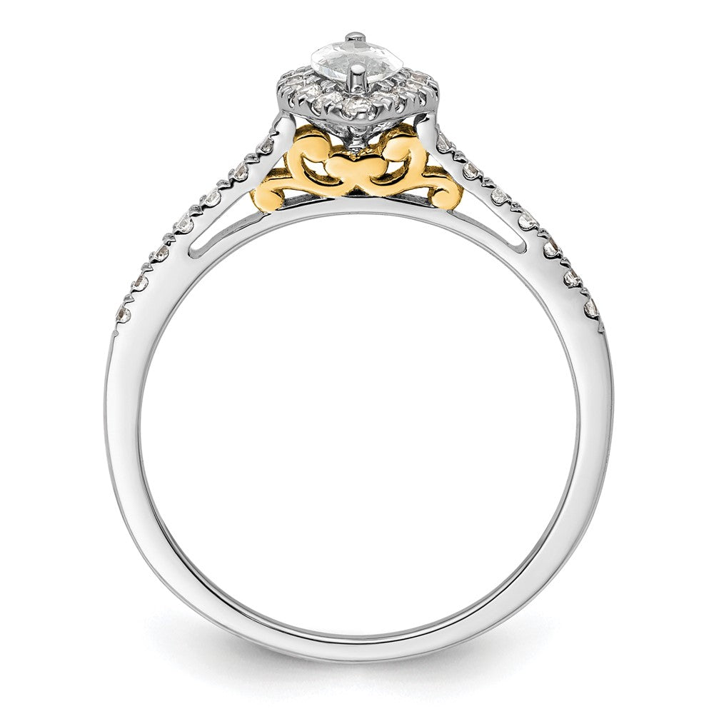 Exclusive 14K Two-Tone Halo Engagement Ring | 1/2 Carat Marquise & 1/4 Carat Diamonds - Stylish Value!