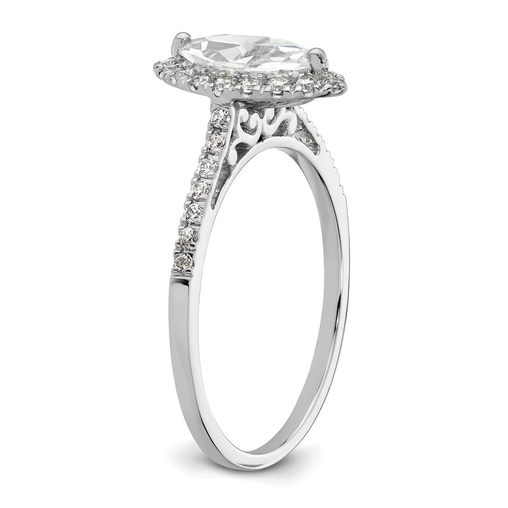 Buy Exclusive 14K White Gold Halo Engagement Ring with 1/3 Carat Diamonds