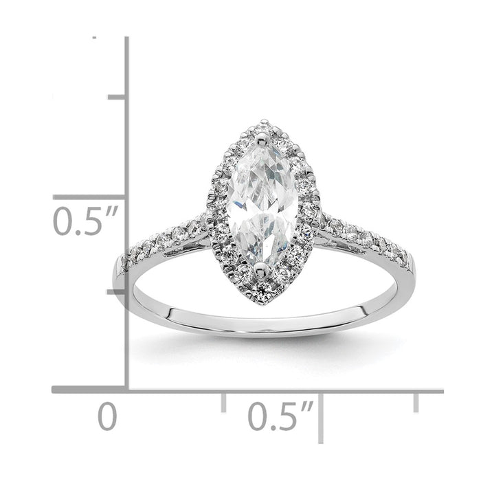 Buy Exclusive 14K White Gold Halo Engagement Ring with 1/3 Carat Diamonds-7