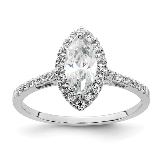 Buy Exclusive 14K White Gold Halo Engagement Ring with 1/3 Carat Diamonds