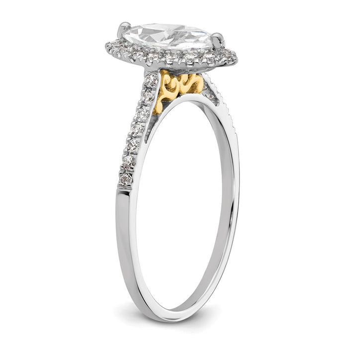 Buy Exclusive 14K Two-Tone Halo Engagement Ring for 3/4 Carat Marquise Stone-6