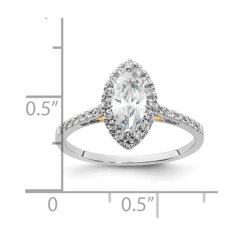 Buy Exclusive 14K Two-Tone Halo Engagement Ring for 3/4 Carat Marquise Stone