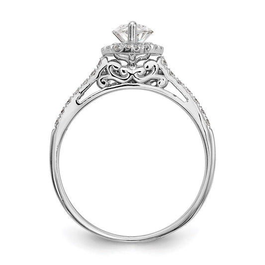Buy Stylish 14K White Gold Halo Engagement Ring, 1ct Marquise Center, Value
