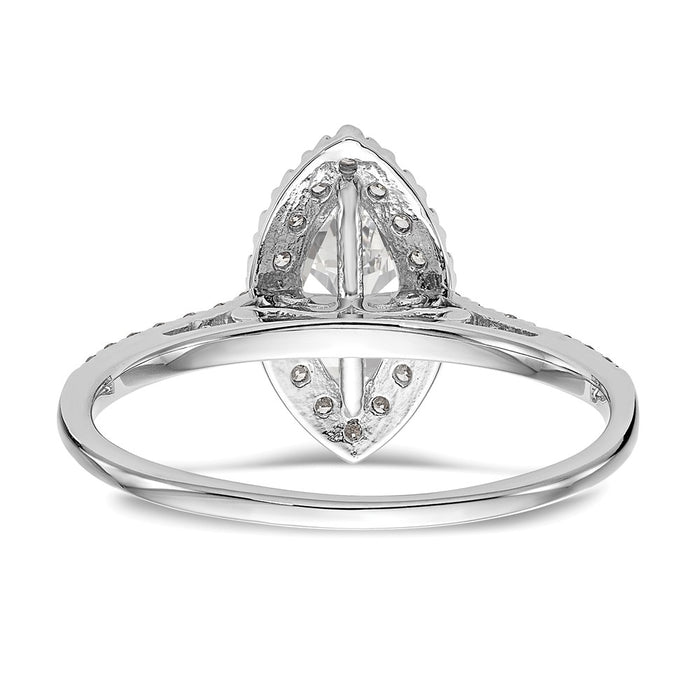 Buy Stylish 14K White Gold Halo Engagement Ring, 1ct Marquise Center, Value-5