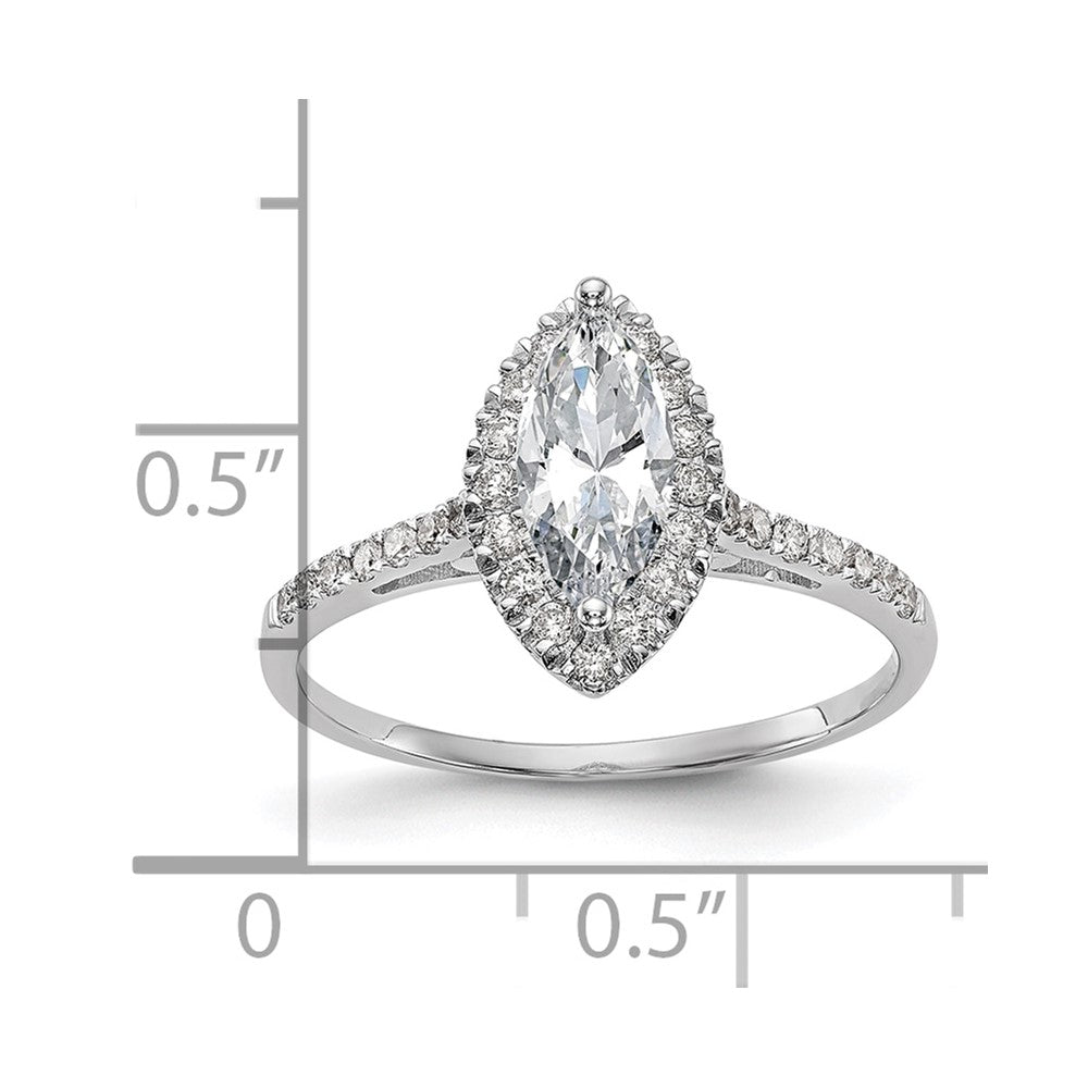 Buy Stylish 14K White Gold Halo Engagement Ring, 1ct Marquise Center, Value