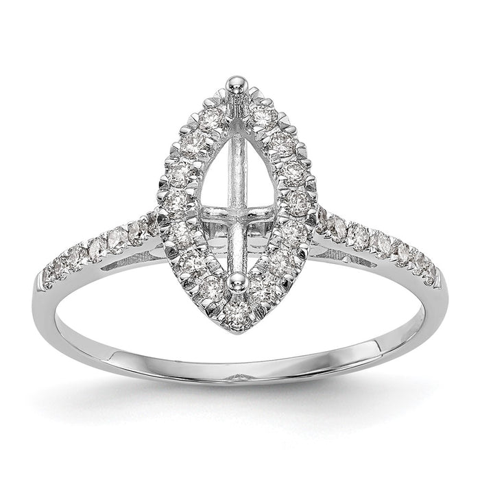 Buy Stylish 14K White Gold Halo Engagement Ring, 1ct Marquise Center, Value-9