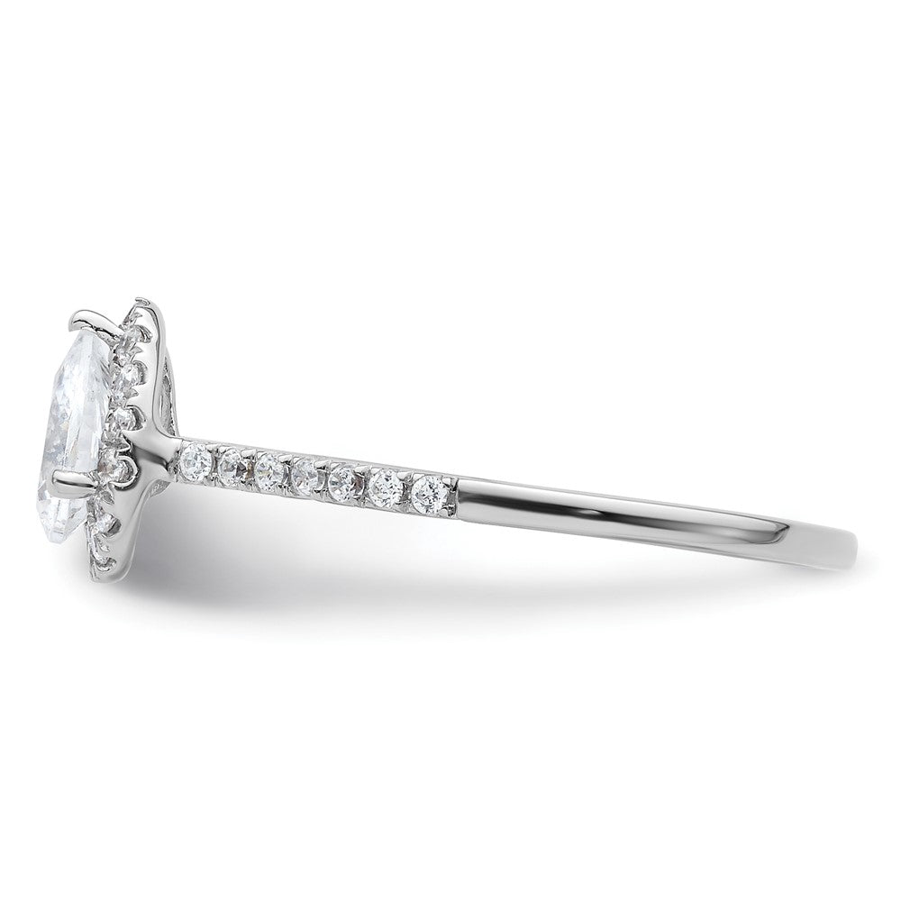 High-Quality 14K White Gold Halo Engagement Ring, 3/4 Carat Pear-Shaped Center, Stylish Value!