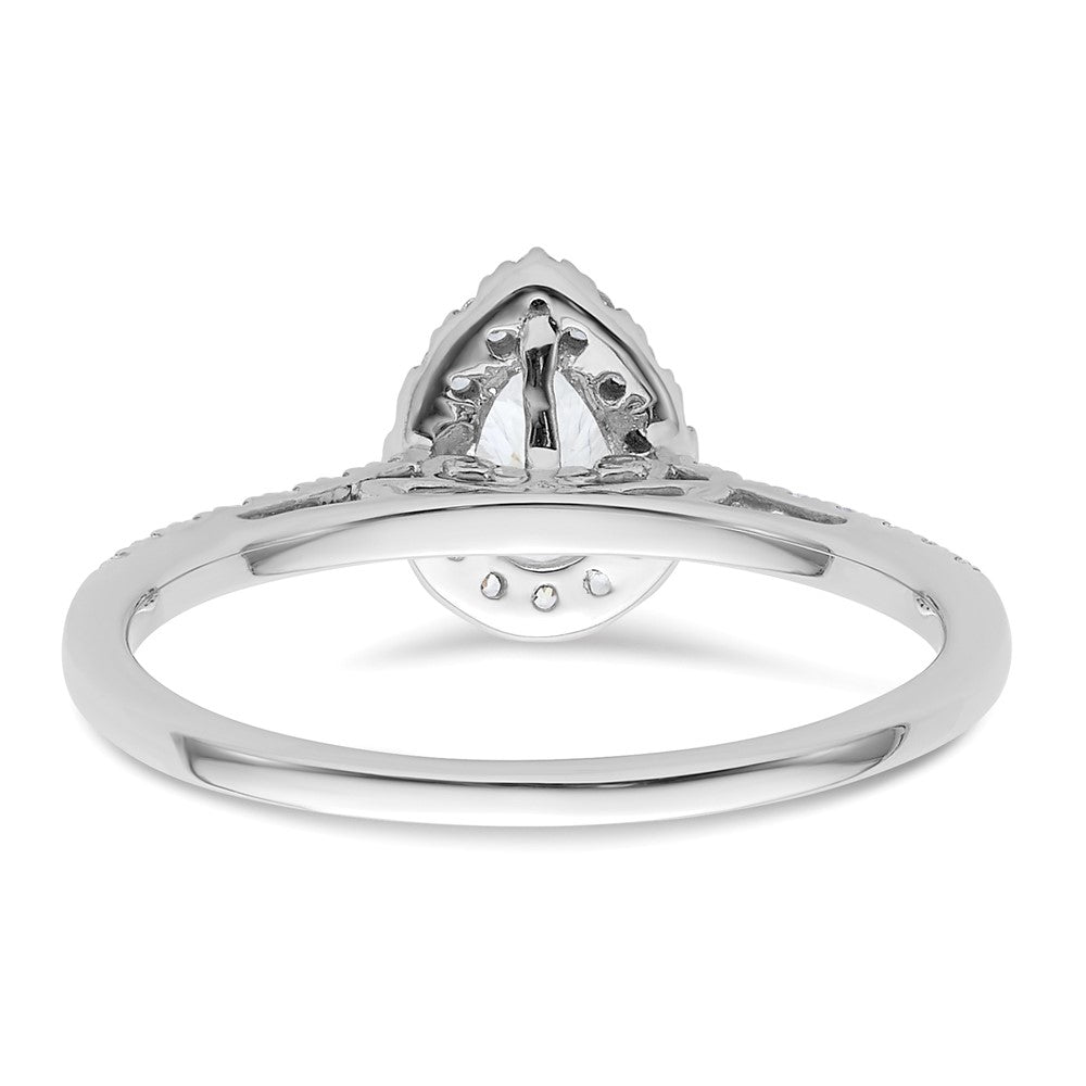 High-Quality 14K White Gold Halo Engagement Ring, 3/4 Carat Pear-Shaped Center, Stylish Value!