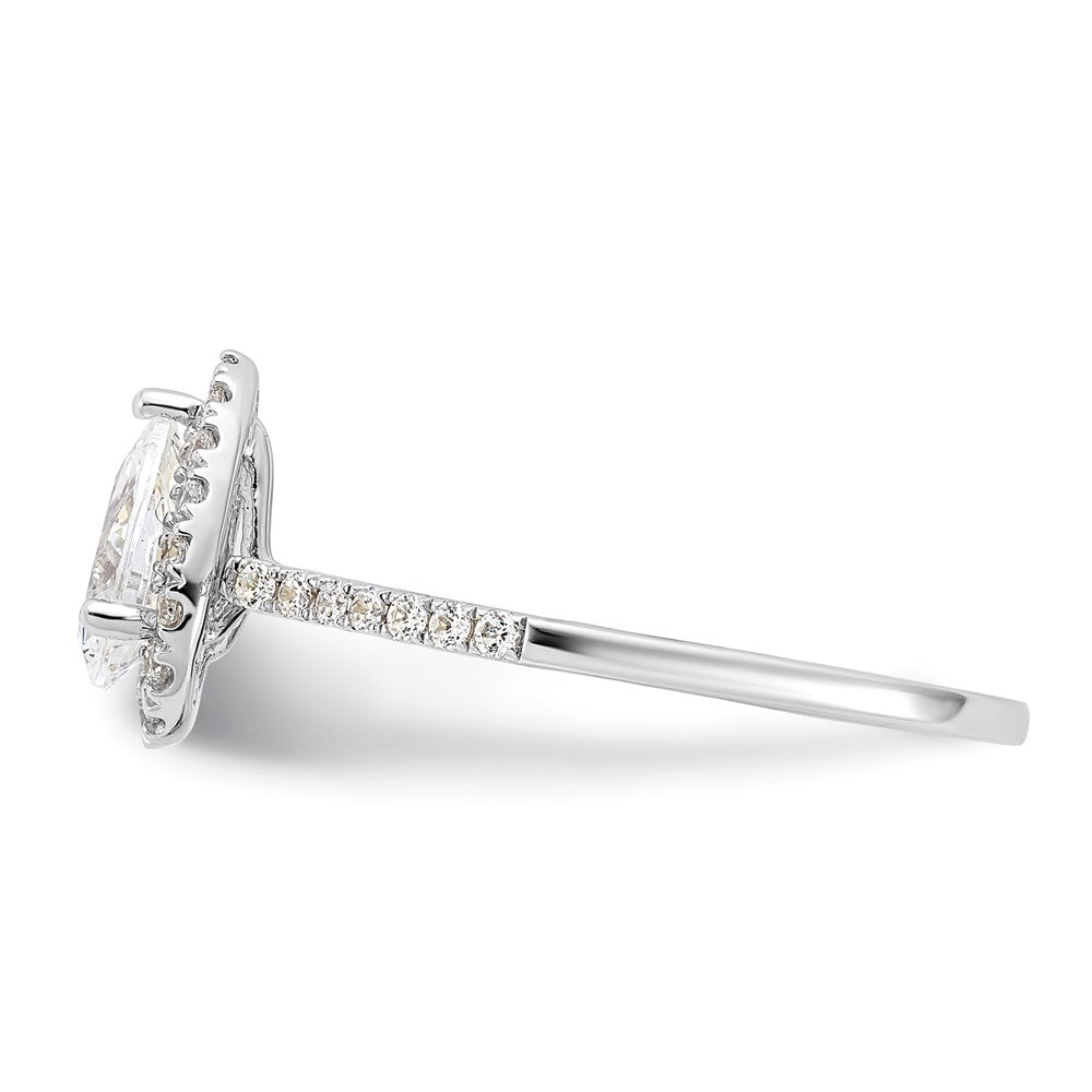 Exclusive 14K White Gold Halo Engagement Ring, 1 Carat Pear Center, Stylish Value