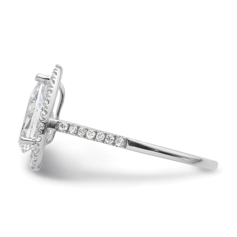 Buy Exclusive 14K White Gold Halo Engagement Ring for 2 Carat Pear Center & 1/3 Carat Accents