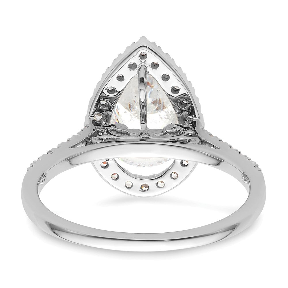 Buy Exclusive 14K White Gold Halo Engagement Ring for 2 Carat Pear Center & 1/3 Carat Accents