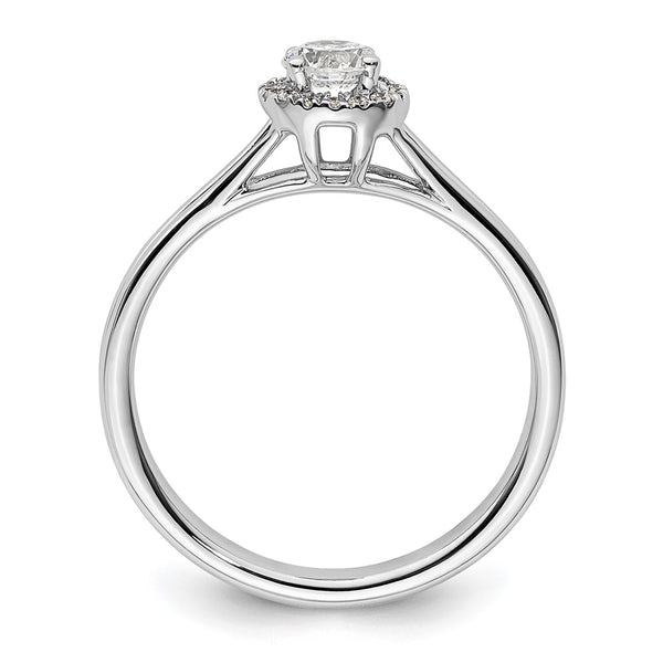 High-Quality 14K White Gold Semi-Mount Engagement Ring | Stylish Halo Design, 1/4 Carat Center