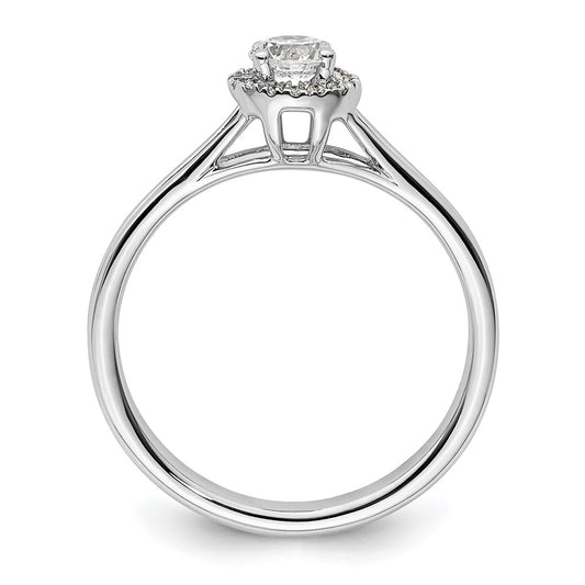 High-Quality 14K White Gold Semi-Mount Engagement Ring | Stylish Halo Design, 1/4 Carat Center