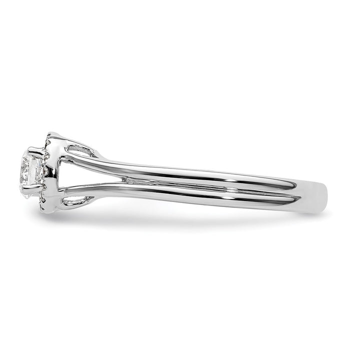 High-Quality 14K White Gold Semi-Mount Engagement Ring | Stylish Halo Design, 1/4 Carat Center-3
