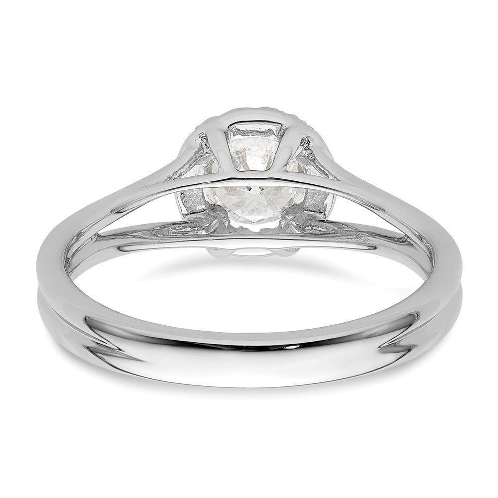 High-Quality 14K White Gold Halo Engagement Ring - Stylish 1/2 Carat Center
