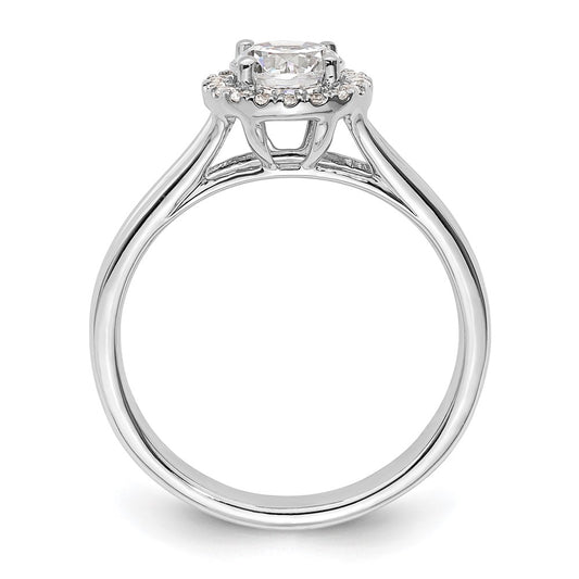 Exclusive 14K White Gold Halo Semi-Mount Engagement Ring, 3/4 Carat Value!