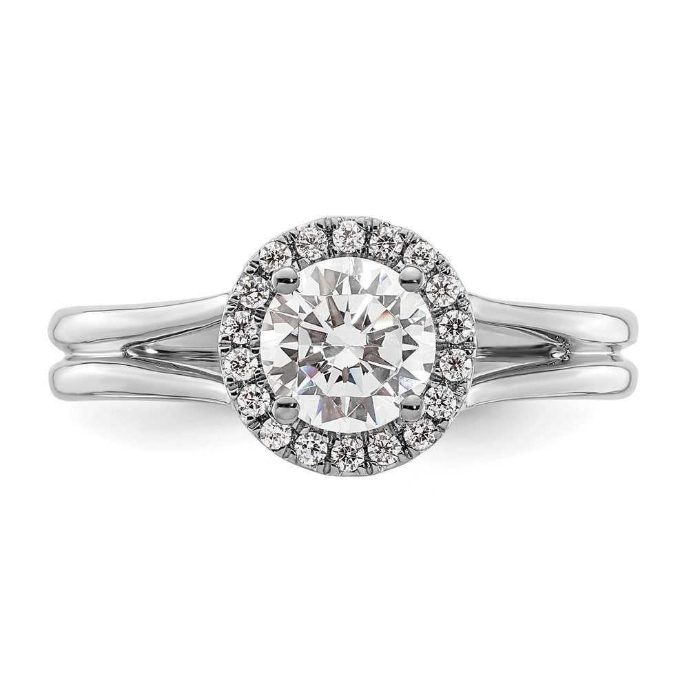 Exclusive 14K White Gold Halo Semi-Mount Engagement Ring, 3/4 Carat Value!