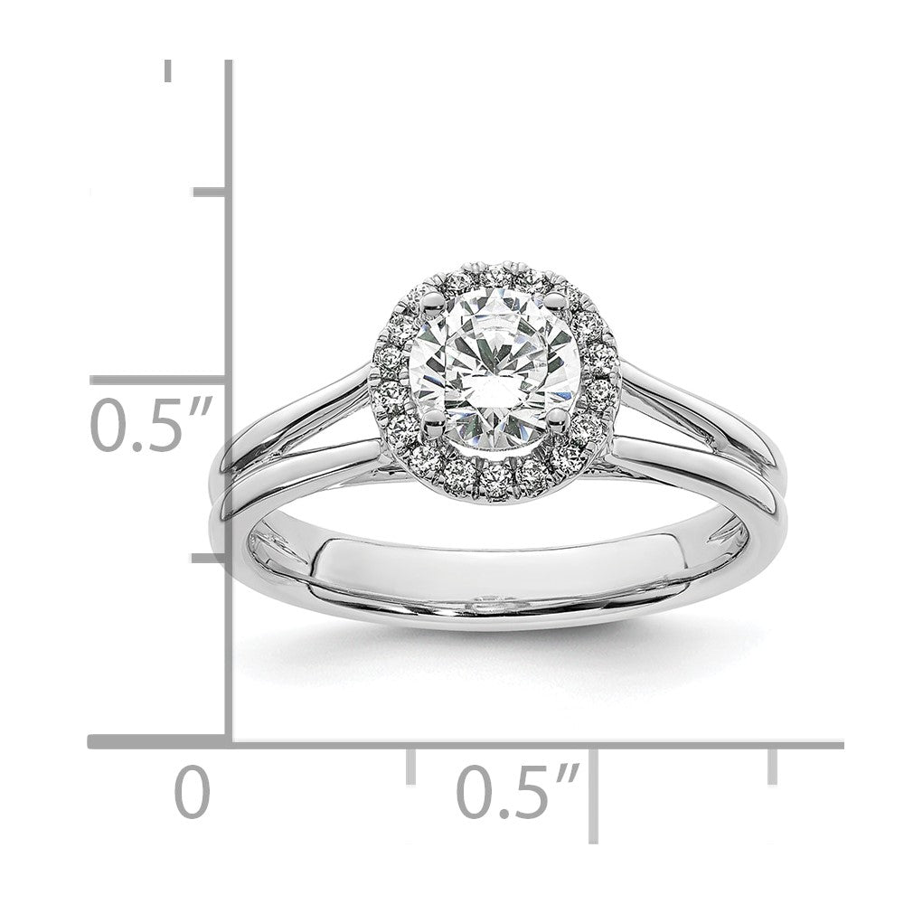 Exclusive 14K White Gold Halo Semi-Mount Engagement Ring, 3/4 Carat Value!