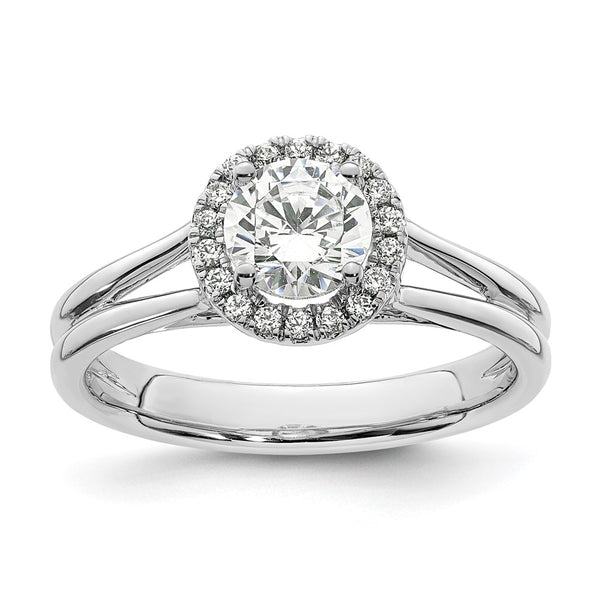 Exclusive 14K White Gold Halo Semi-Mount Engagement Ring, 3/4 Carat Value!
