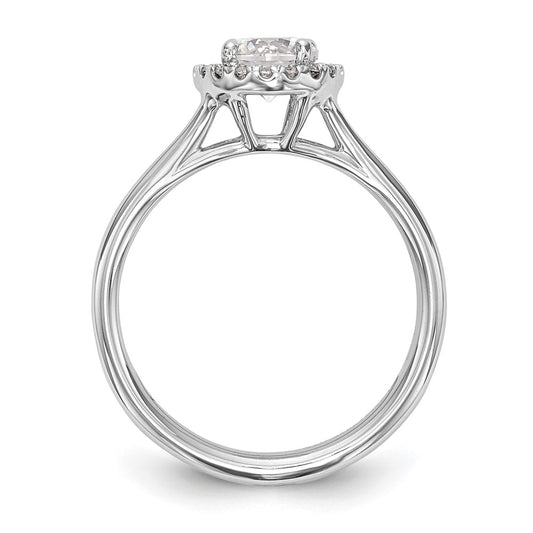 High-Quality 14K White Gold Halo Semi-Mount Engagement Ring, 1 Carat - Stylish Value