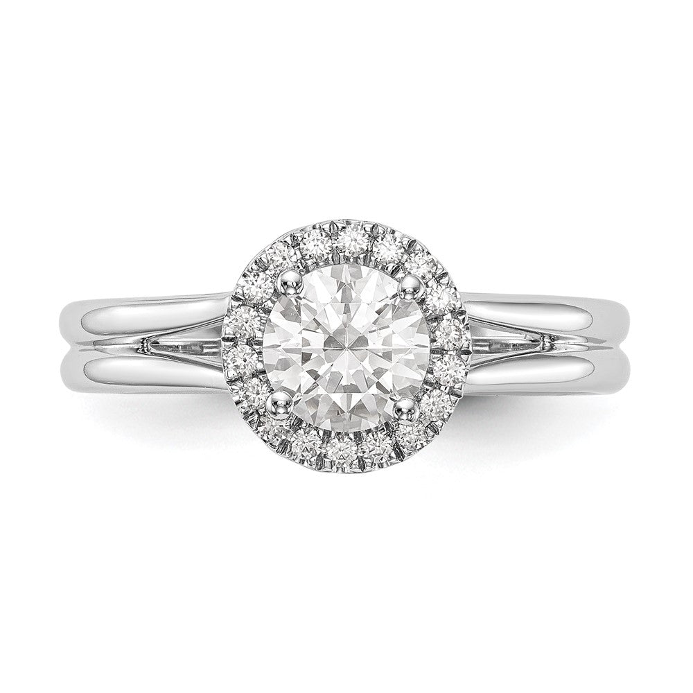 High-Quality 14K White Gold Halo Semi-Mount Engagement Ring, 1 Carat - Stylish Value