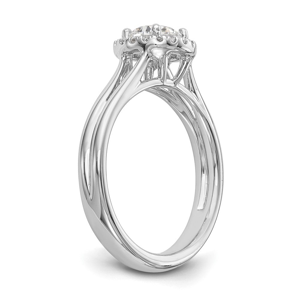 High-Quality 14K White Gold Halo Semi-Mount Engagement Ring, 1 Carat - Stylish Value