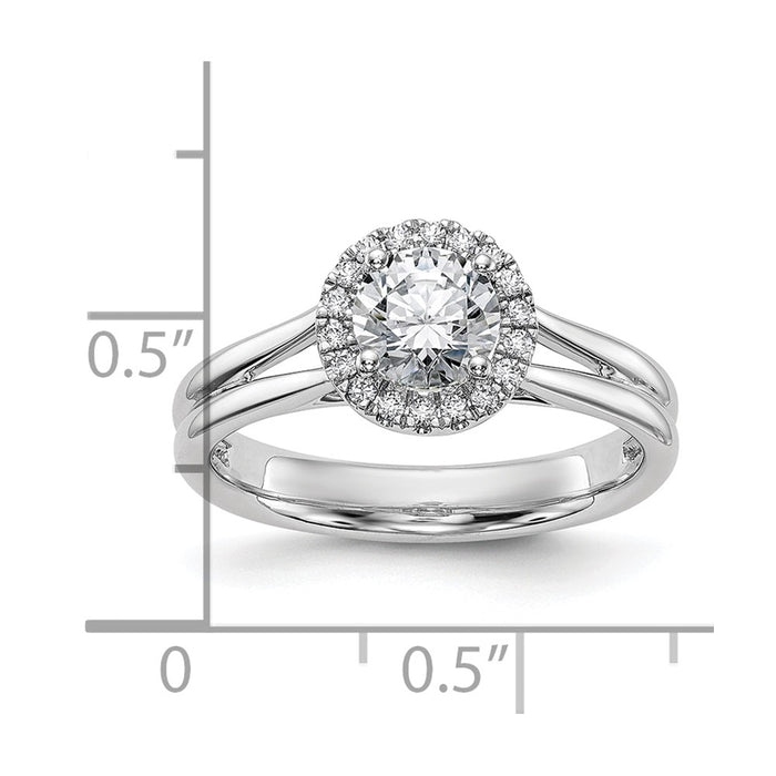High-Quality 14K White Gold Halo Semi-Mount Engagement Ring, 1 Carat - Stylish Value-7