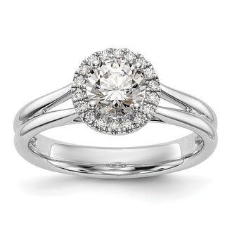 High-Quality 14K White Gold Halo Semi-Mount Engagement Ring, 1 Carat - Stylish Value