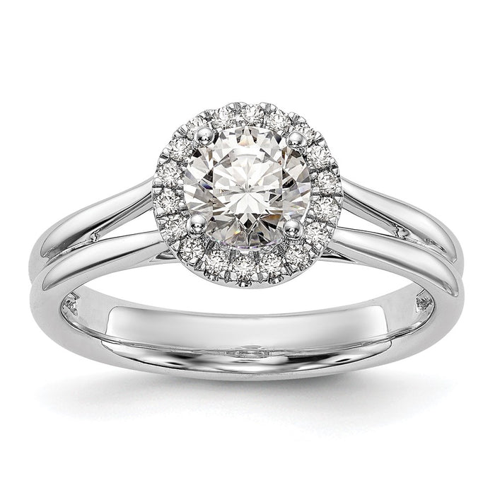 High-Quality 14K White Gold Halo Semi-Mount Engagement Ring, 1 Carat - Stylish Value-1